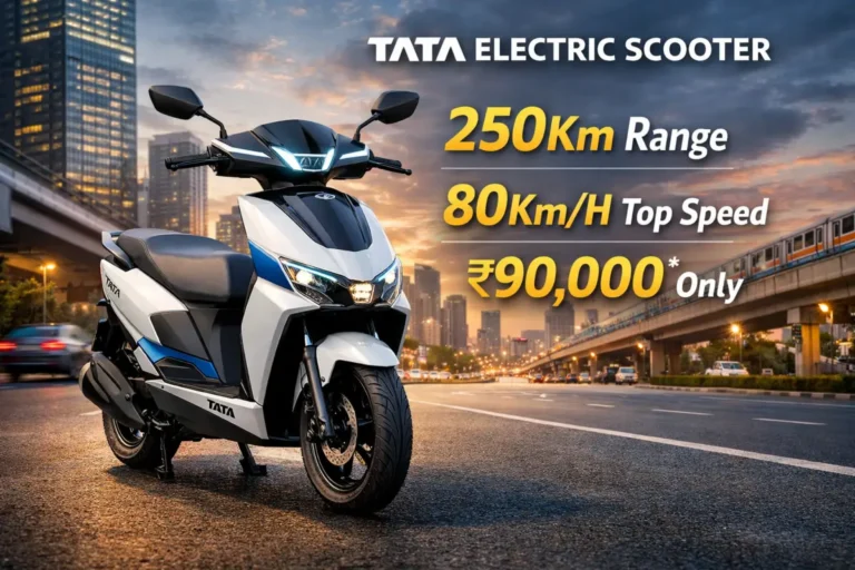 New Tata Electric Scooter Offers 250Km Range, 80Km/H Speed, Affordable ₹90,000 Price