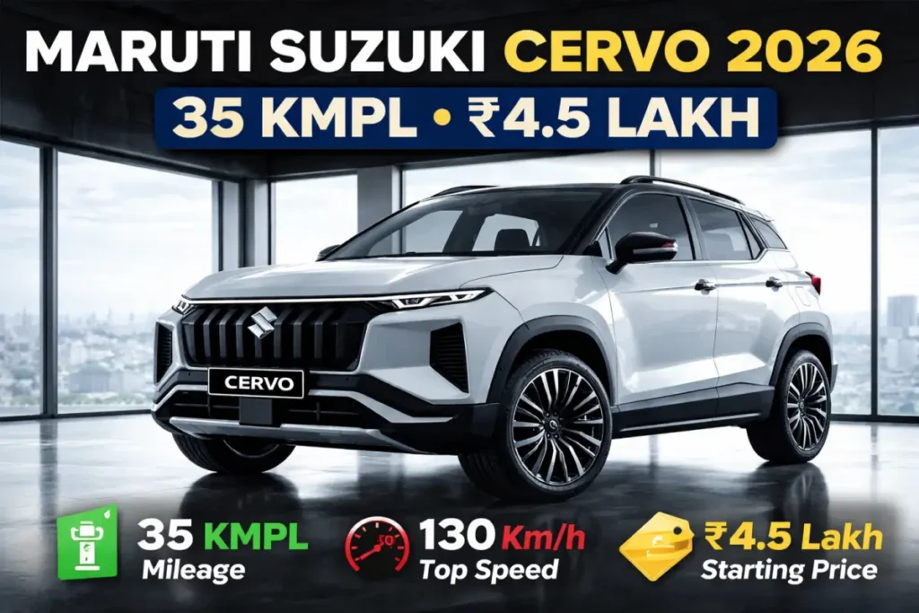 Maruti Suzuki Cervo 2026 Arrives with 35 KMPL Mileage, 130 Km/h Top Speed at ₹4.5 Lakh